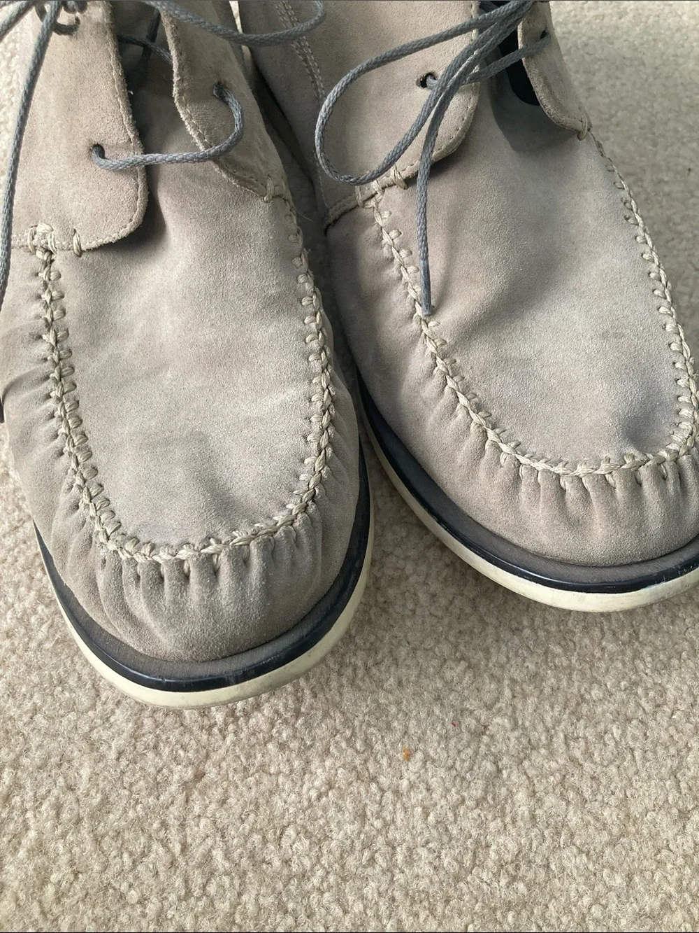 John Varvatos Taupe Suede Chukka Boots